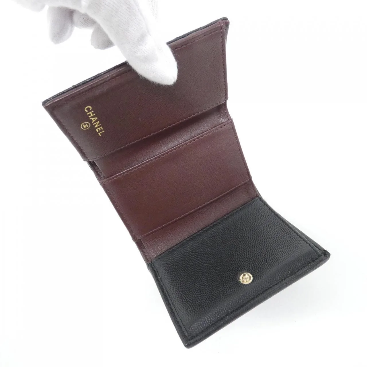 CHANEL Timeless Classic AP0230 Wallet Grained Calfskin 黑色 荔枝紋牛皮 中古品B - 縮圖 7