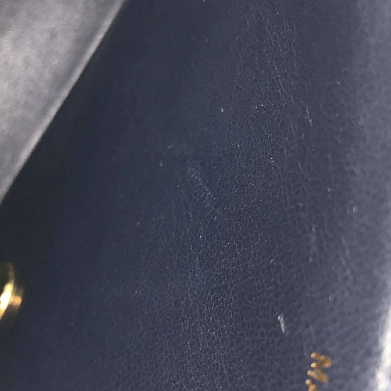 CHANEL 01165 Shoulder Grained Calfskin 深藍色 荔枝紋牛皮 中古品A - 縮圖 8