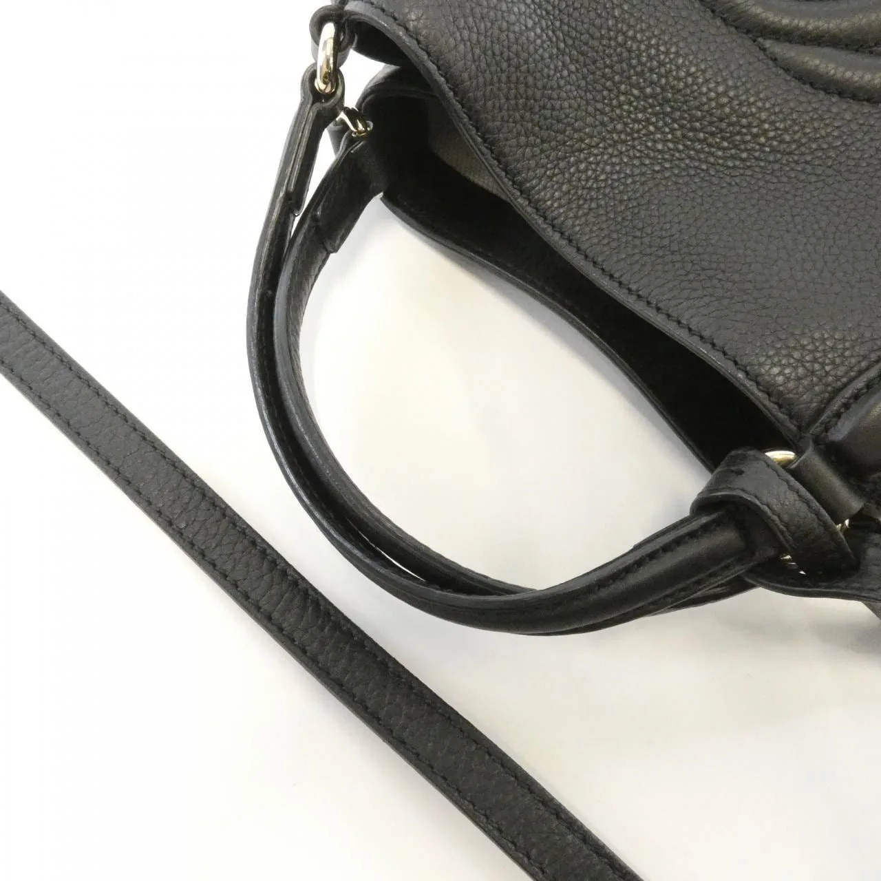 GUCCI 336751 A7M0G Handbag Leather Black Leather Rank A - Thumbnail 4