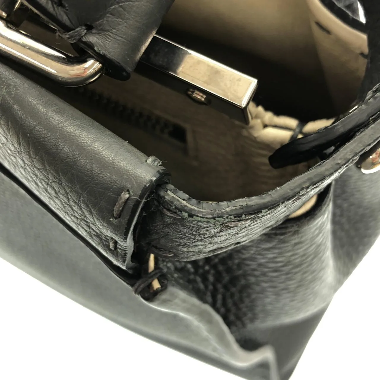 FENDI Peekaboo 8BN290 Q0J Handbag 黑色 中古品A - 縮圖 4