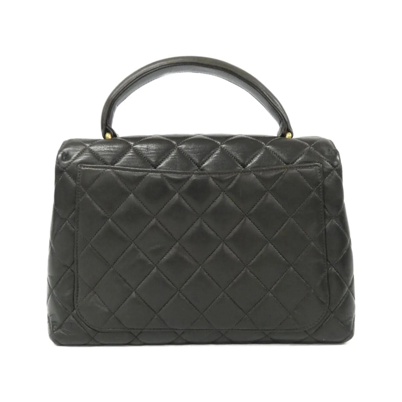 CHANEL 07133 Handbag Lambskin Black Lambskin Rank B - Thumbnail 2