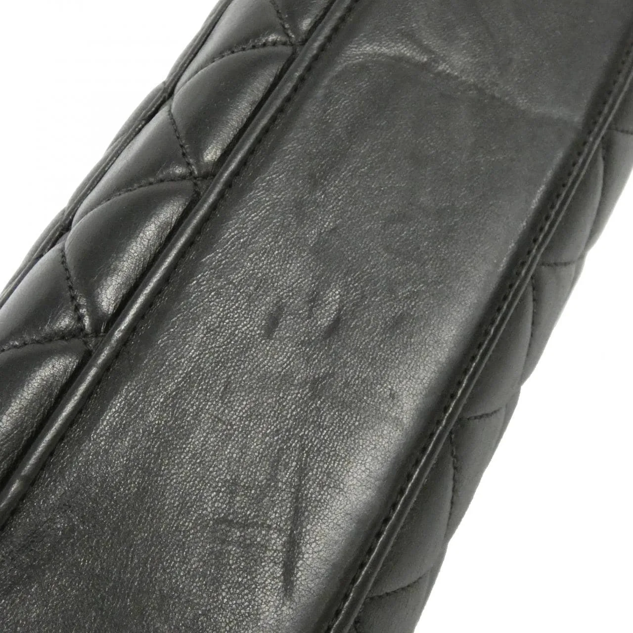 CHANEL 07133 Handbag Lambskin Black Lambskin Rank B - Thumbnail 4