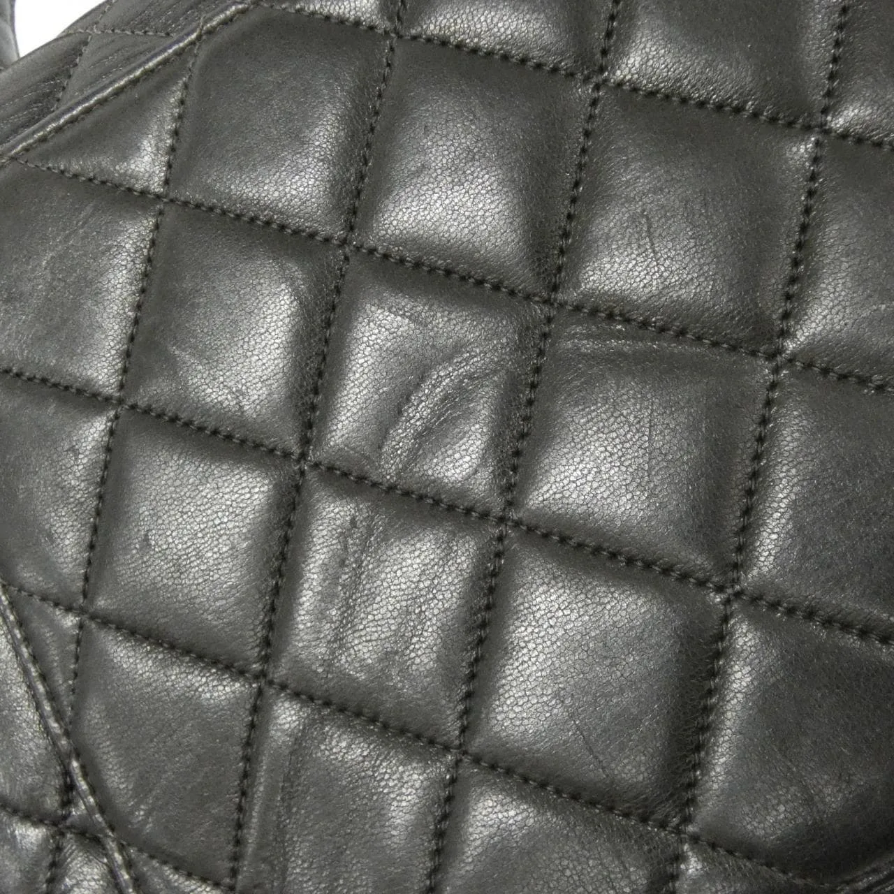 CHANEL 07133 Handbag Lambskin Black Lambskin Rank B - Thumbnail 5