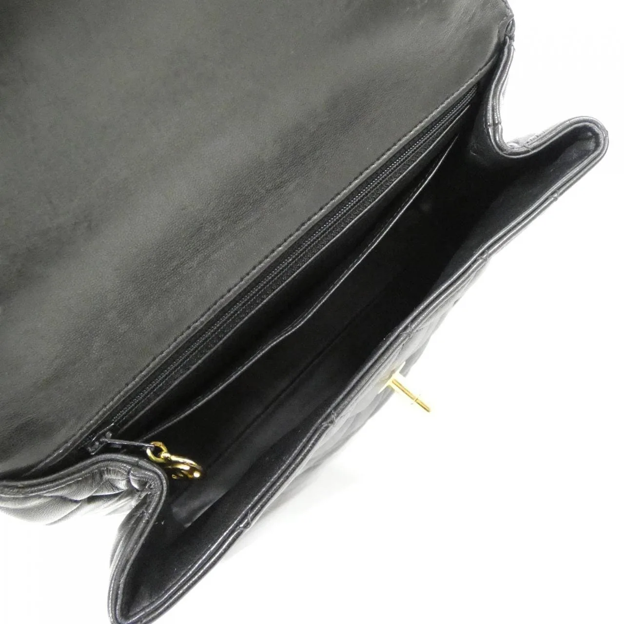 CHANEL 07133 Handbag Lambskin Black Lambskin Rank B - Thumbnail 9