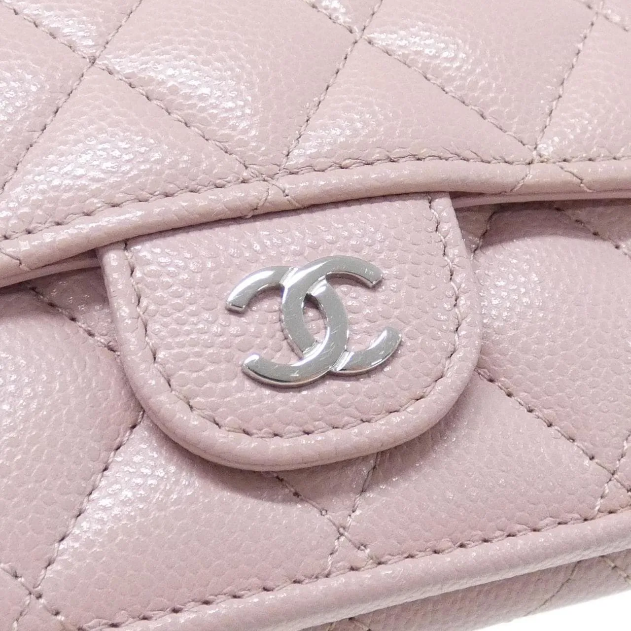 CHANEL Timeless Classic AP0230 Wallet Grained Calfskin 粉色 荔枝紋牛皮 中古品A - 縮圖 4