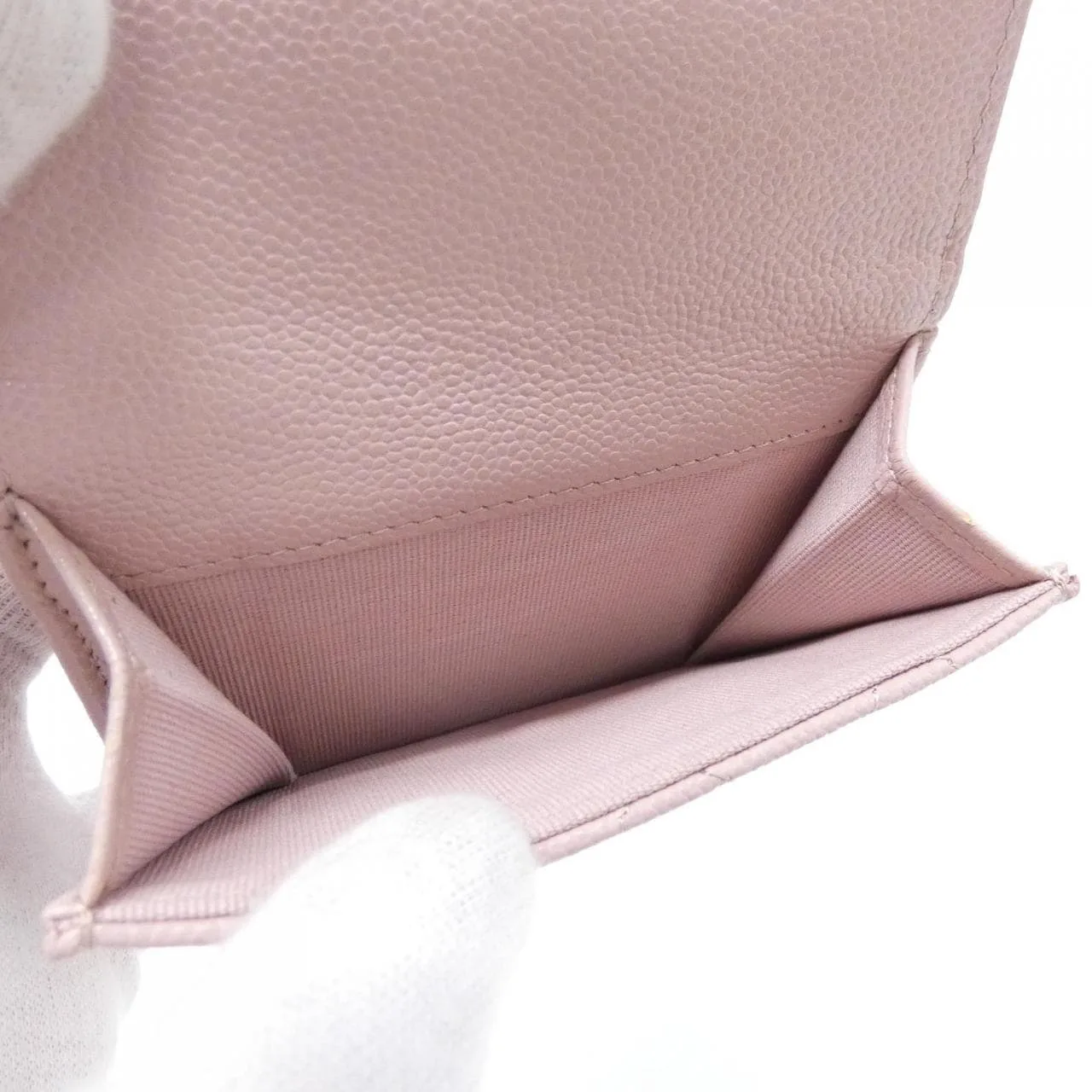 CHANEL Timeless Classic AP0230 Wallet Grained Calfskin 粉色 荔枝紋牛皮 中古品A - 縮圖 8