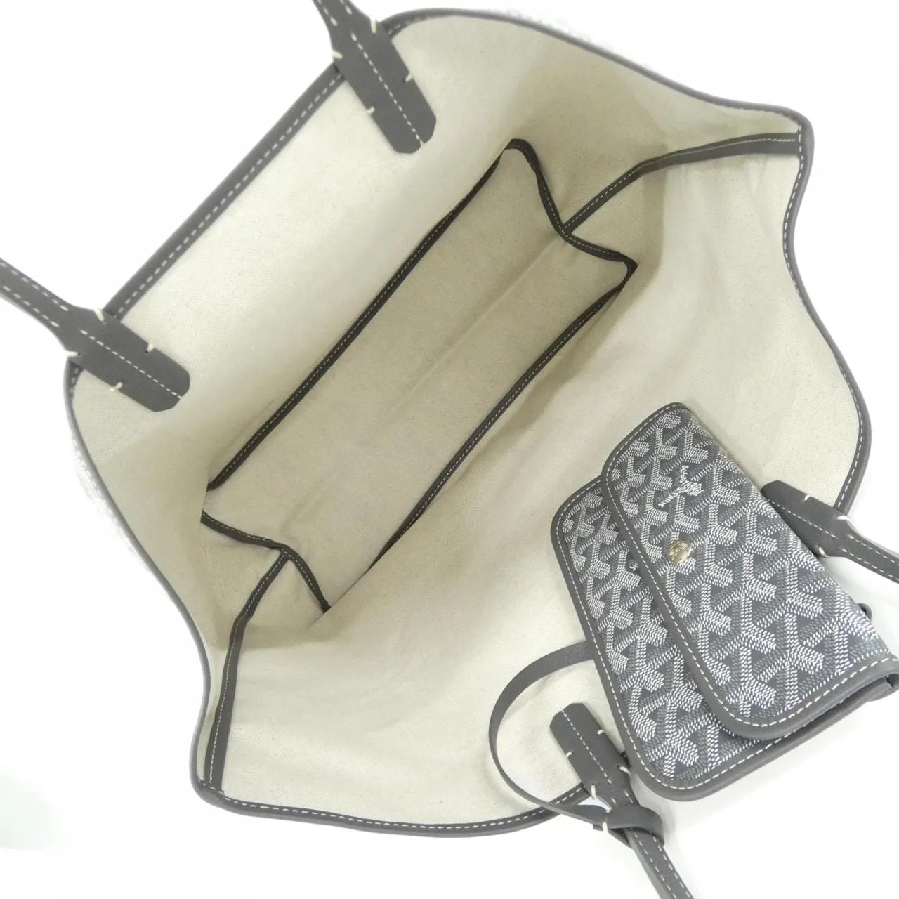 GOYARD Saint Louis AMA LOUIS PM Tote Canvas 灰色 帆布 中古品A - 縮圖 6