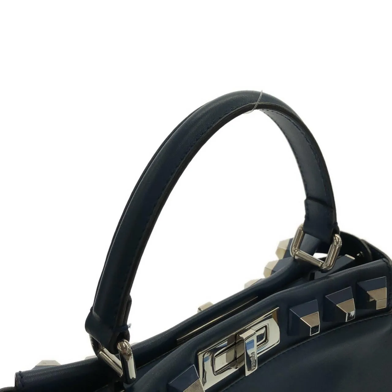 FENDI Peekaboo 8BN290 9DQ Handbag Leather 黑色 皮革 中古品A - 縮圖 4