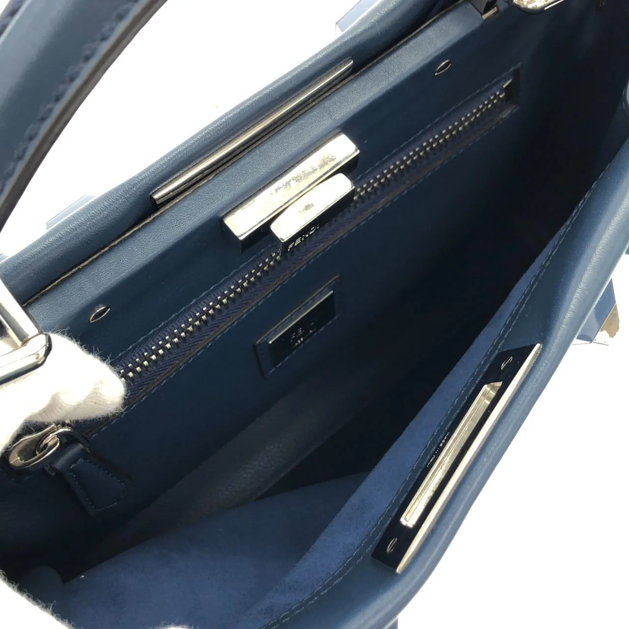 FENDI Peekaboo 8BN290 9DQ Handbag Leather 黑色 皮革 中古品A - 縮圖 5