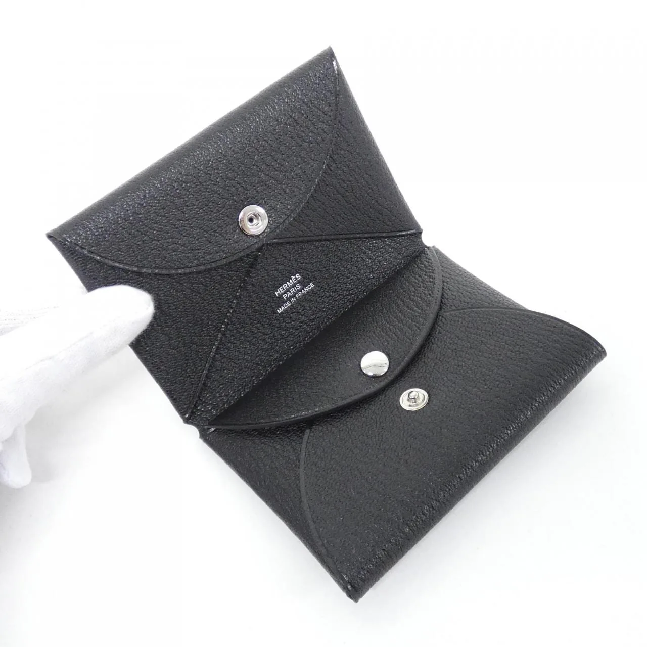 HERMES 082977CK Coin Case Black Rank A - Thumbnail 2