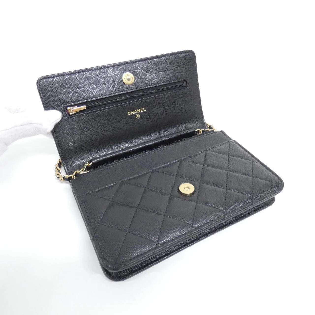 CHANEL Chanel 19 AP3516 Wallet Grained Calfskin 黑色 荔枝紋牛皮 中古品A - 縮圖 7