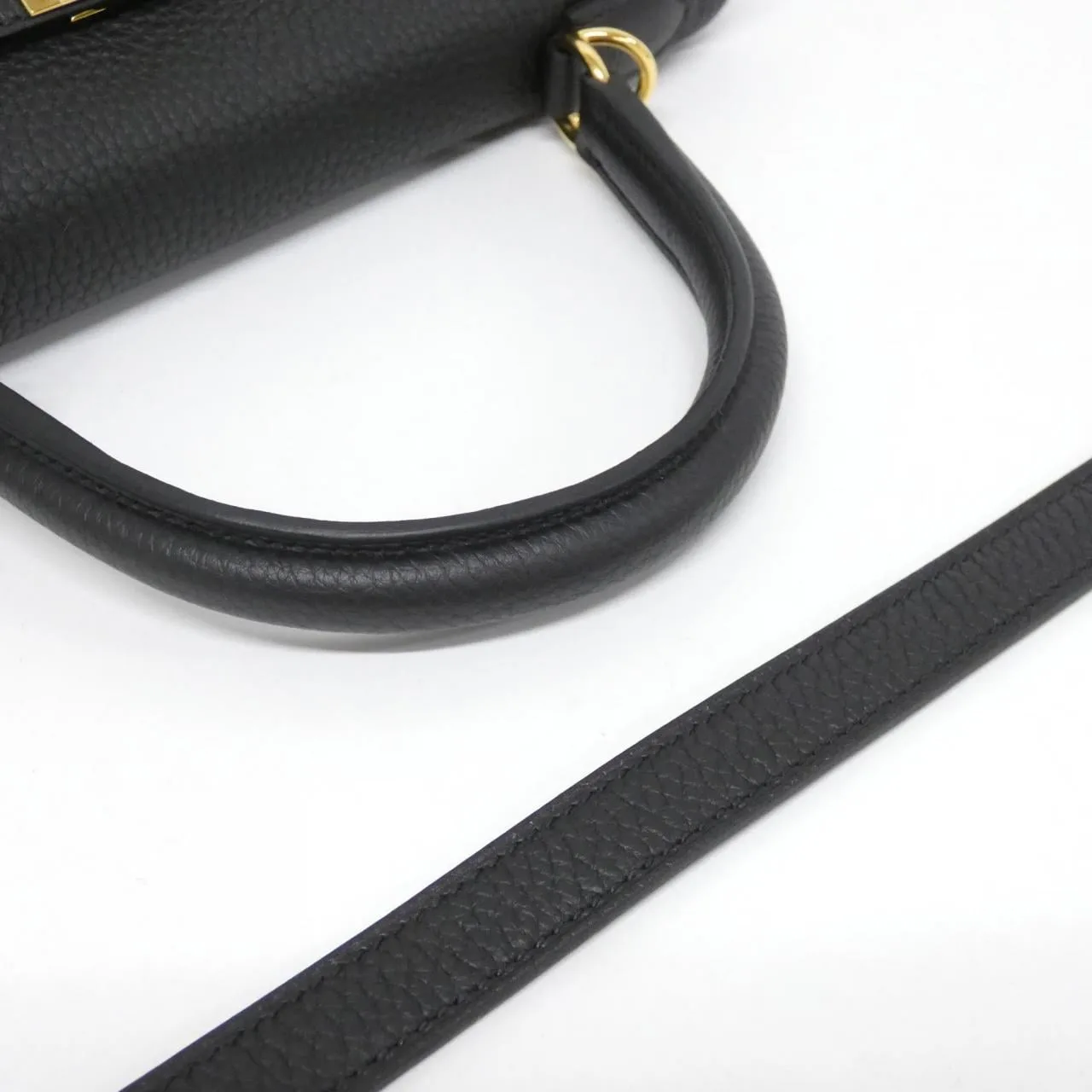 HERMES Kelly 044624CC Handbag Togo Black Togo Leather Rank A - Thumbnail 5