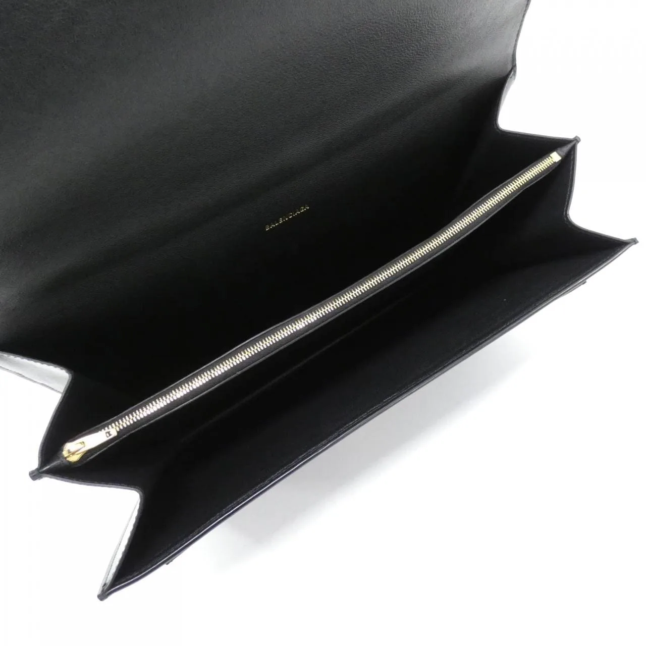 BALENCIAGA 580642 0D22M Handbag Leather 黑色 皮革 中古品A - 縮圖 8