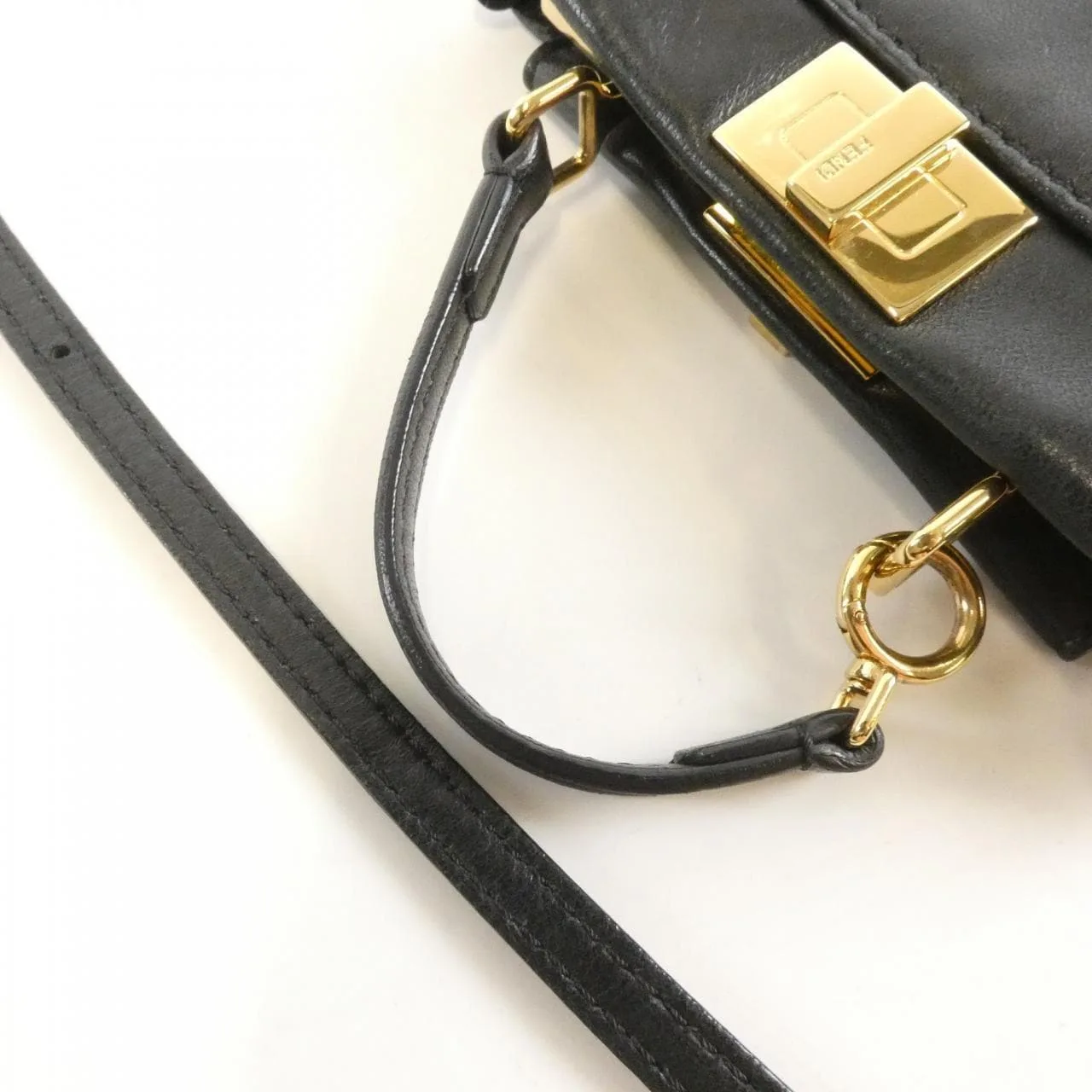 FENDI Peekaboo 8M0355 K47 Handbag Lambskin Black Lambskin Rank B - Thumbnail 5