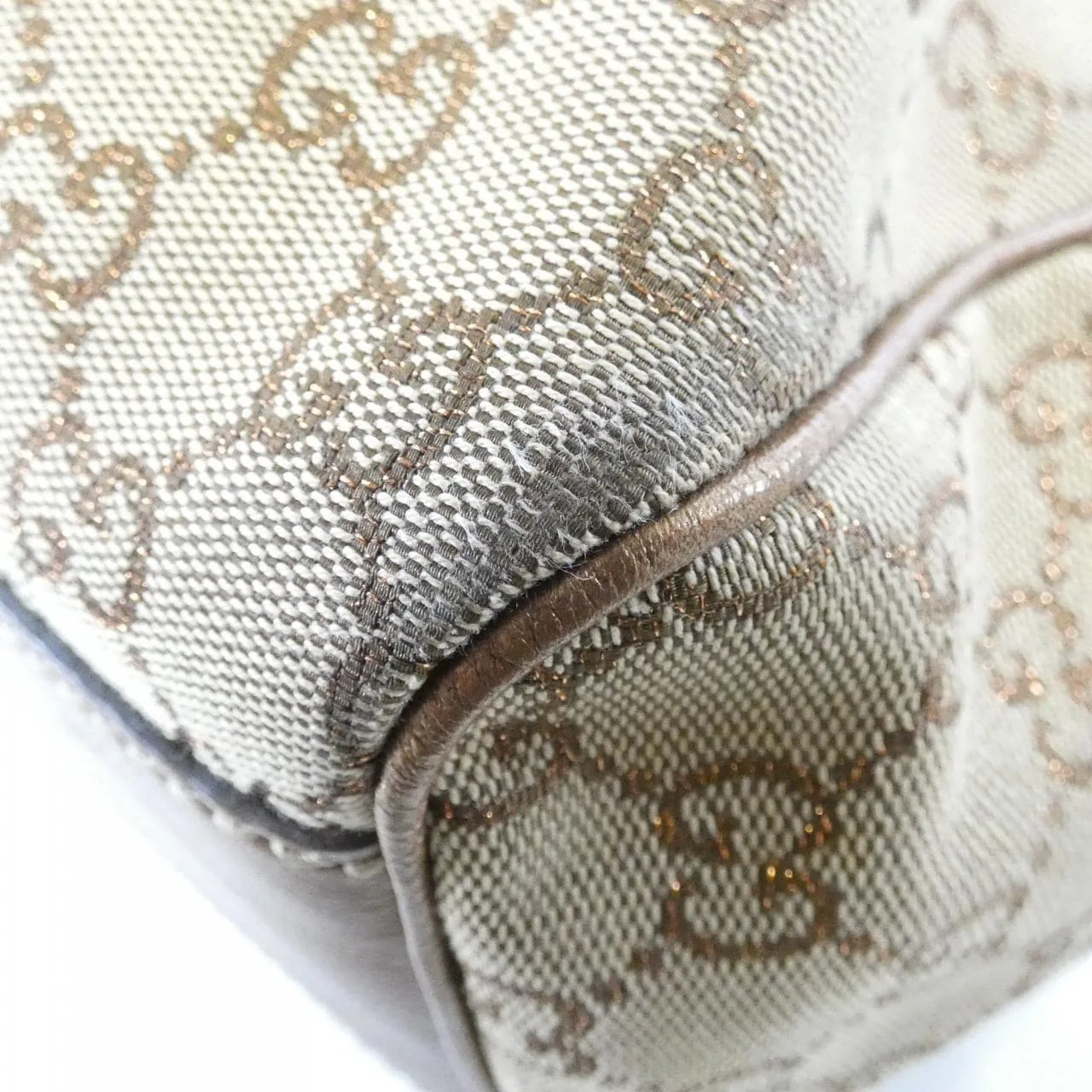 GUCCI 211944 Handbag Canvas 金色 帆布 中古品B - 縮圖 3