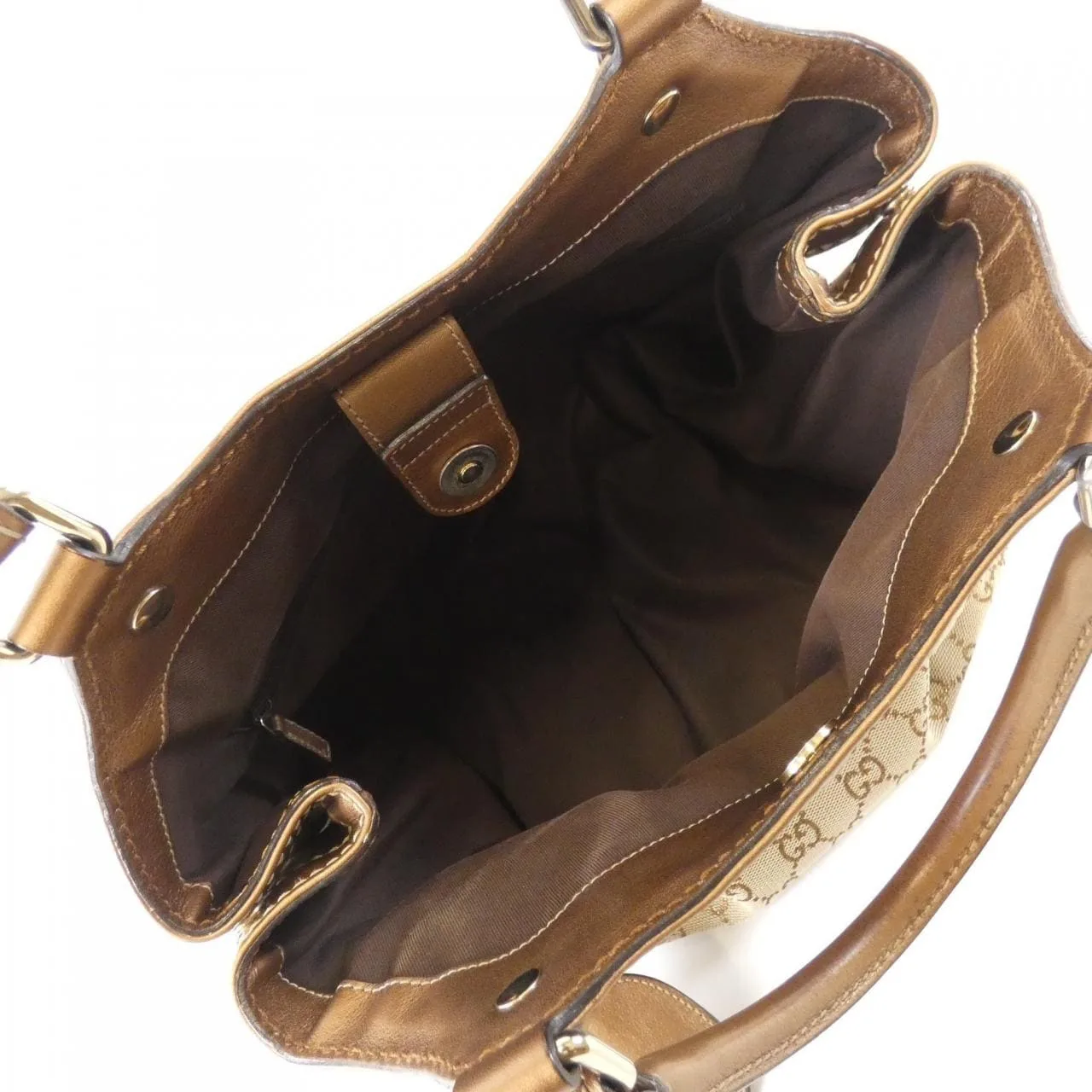 GUCCI 211944 Handbag Canvas 金色 帆布 中古品B - 縮圖 9