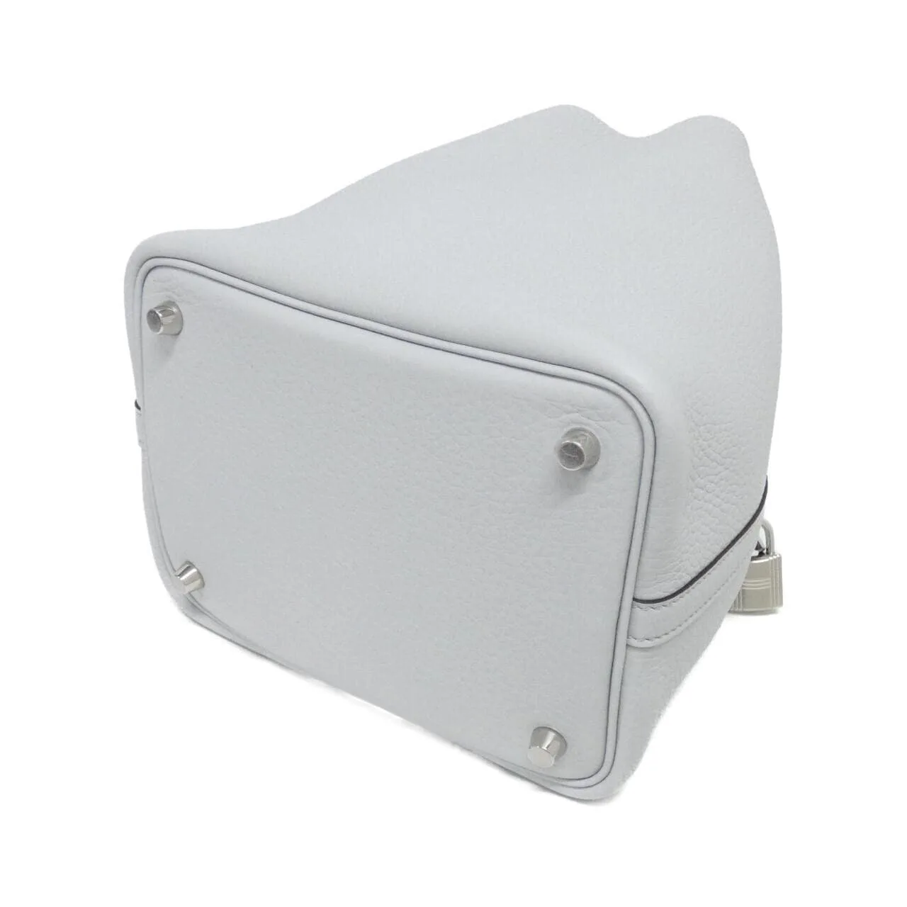 HERMES Picotin 056289CK Handbag Clemence Blue Clemence Leather Rank A - Thumbnail 2