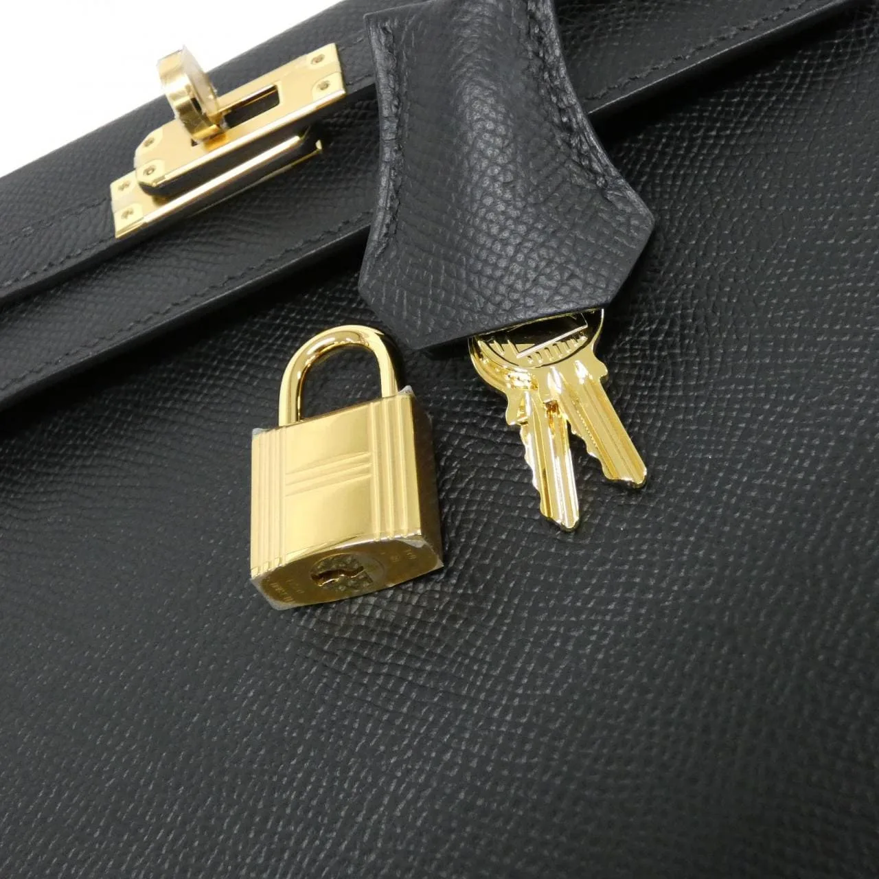 HERMES Kelly 038416CC Handbag Epsom Black Epsom Leather Rank A - Thumbnail 4