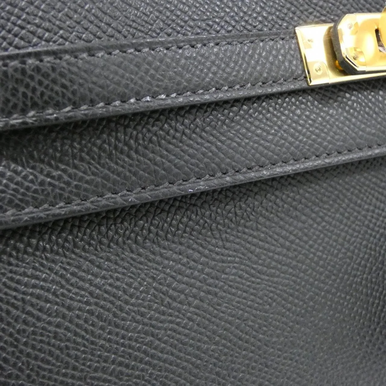 HERMES Kelly 038416CC Handbag Epsom Black Epsom Leather Rank A - Thumbnail 5