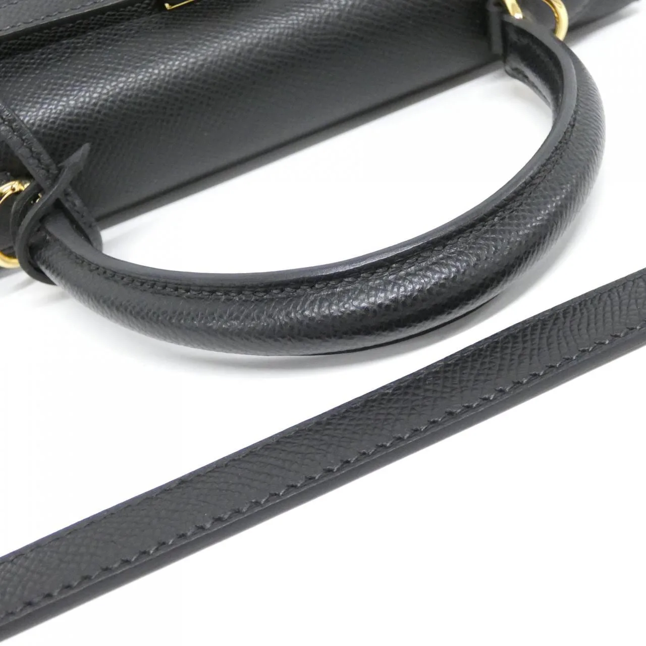 HERMES Kelly 038416CC Handbag Epsom Black Epsom Leather Rank A - Thumbnail 6