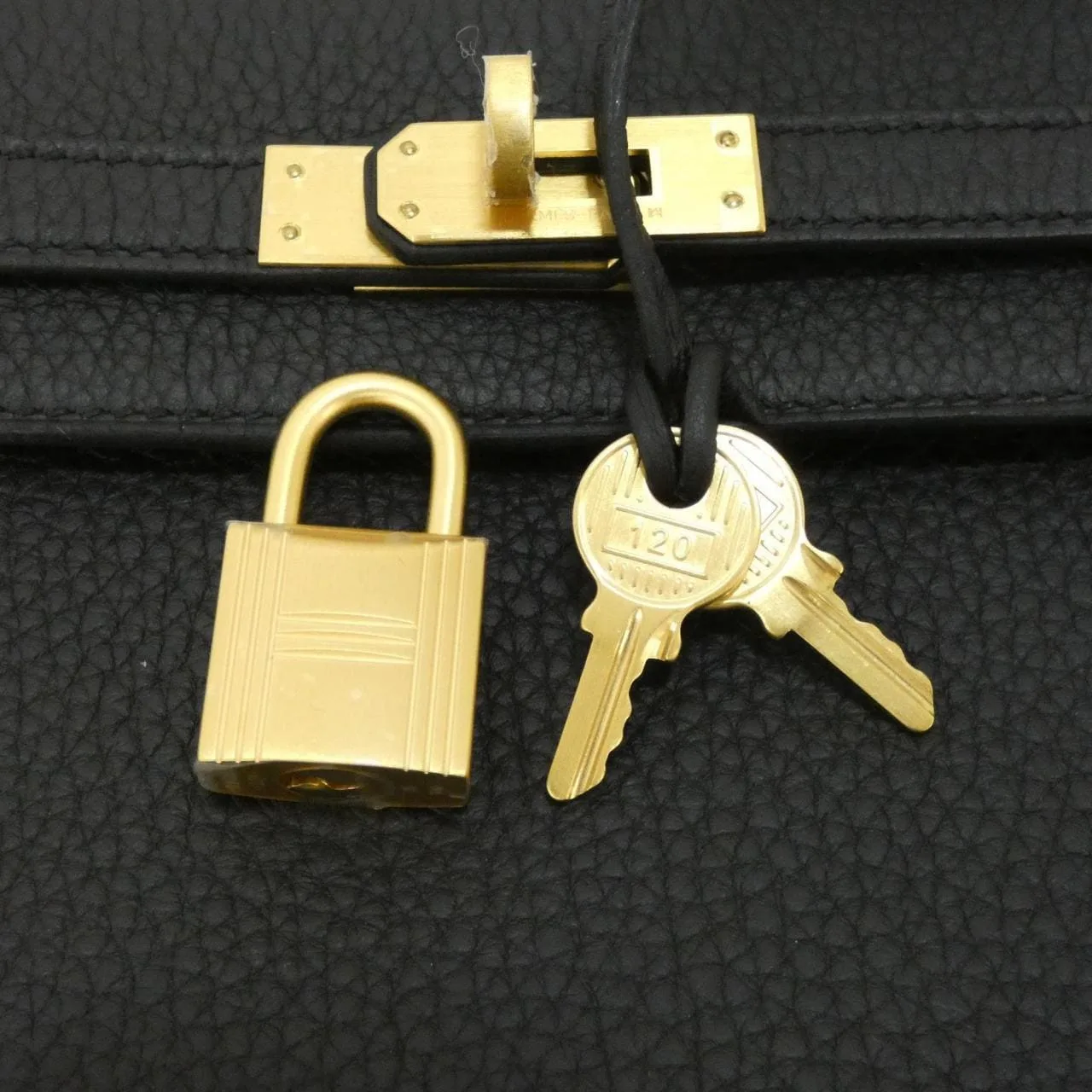 HERMES Kelly Handbag Togo Black Togo Leather Unused - Thumbnail 4