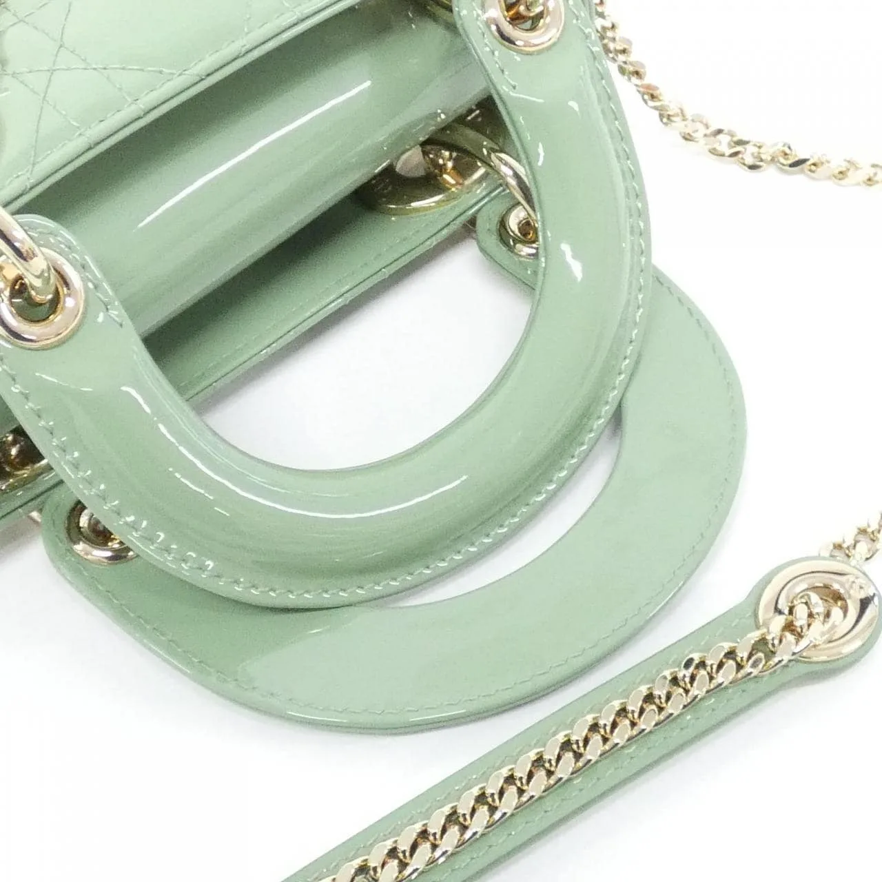 DIOR Lady Dior M0505OWCB Handbag Patent Leather 黑色 漆皮 中古品A - 縮圖 7