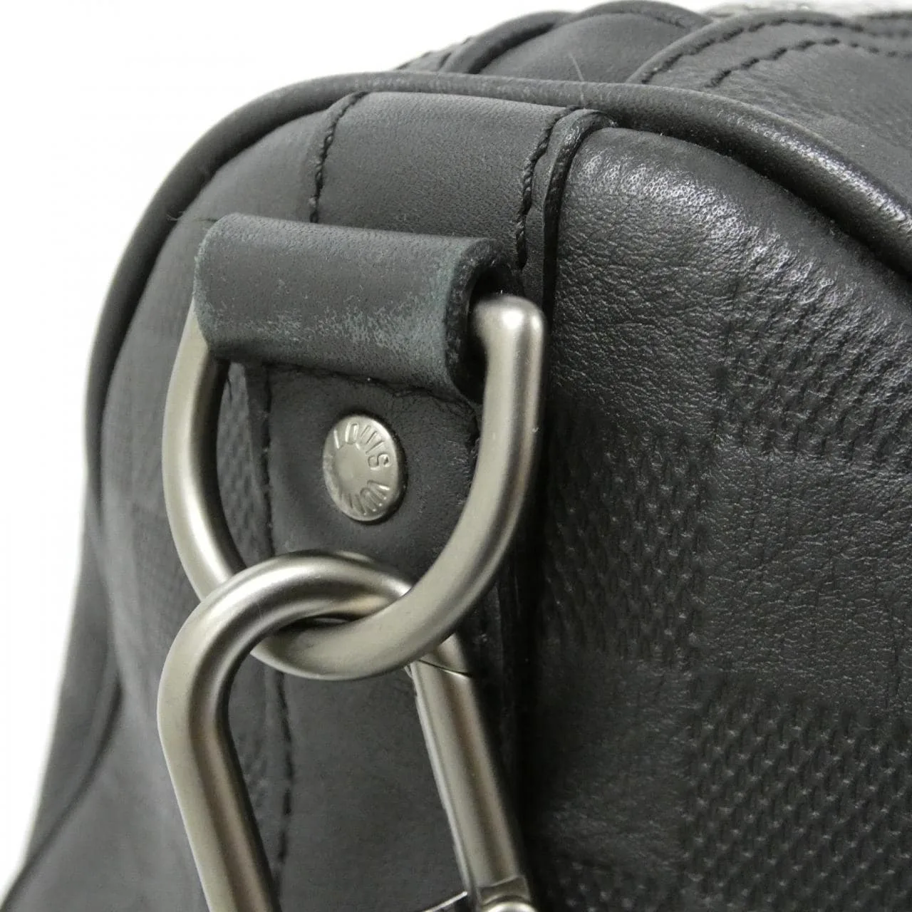 LOUIS VUITTON Keepall N41145 Boston Damier 黑色 Damier 中古品B - 縮圖 4