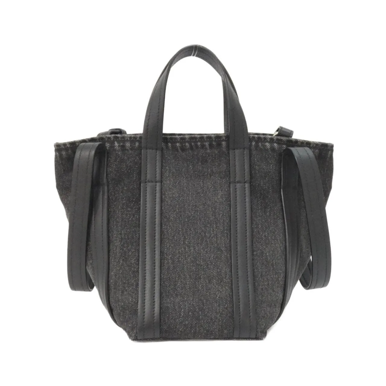 BALENCIAGA Everyday 672793 2AARG Tote Denim 黑色 牛仔布 中古品A - 縮圖 2