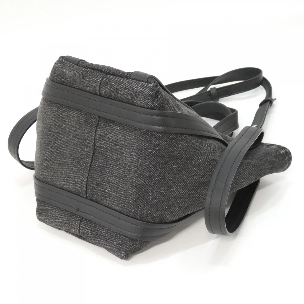 BALENCIAGA Everyday 672793 2AARG Tote Denim 黑色 牛仔布 中古品A - 縮圖 3