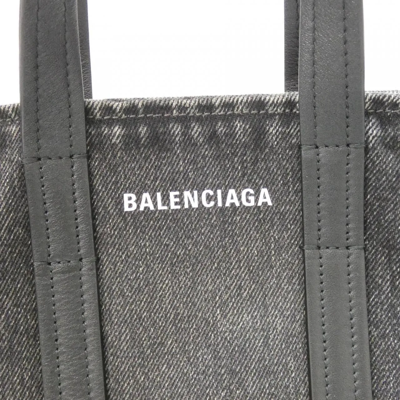 BALENCIAGA Everyday 672793 2AARG Tote Denim 黑色 牛仔布 中古品A - 縮圖 5