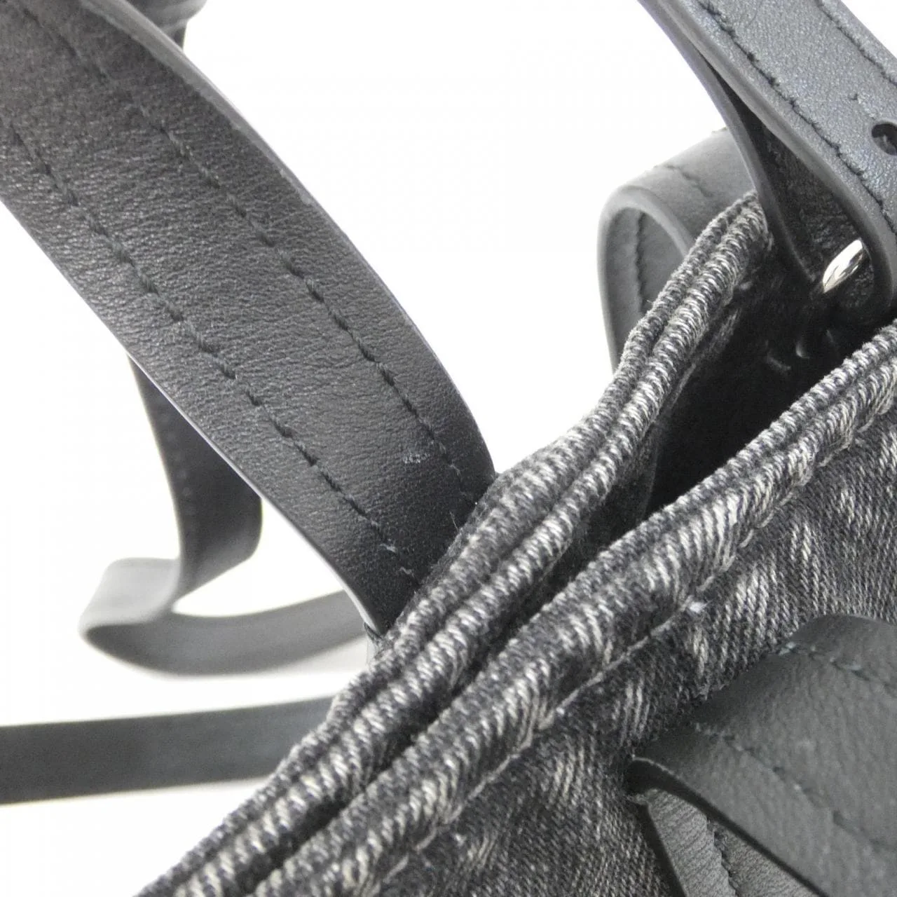 BALENCIAGA Everyday 672793 2AARG Tote Denim 黑色 牛仔布 中古品A - 縮圖 6