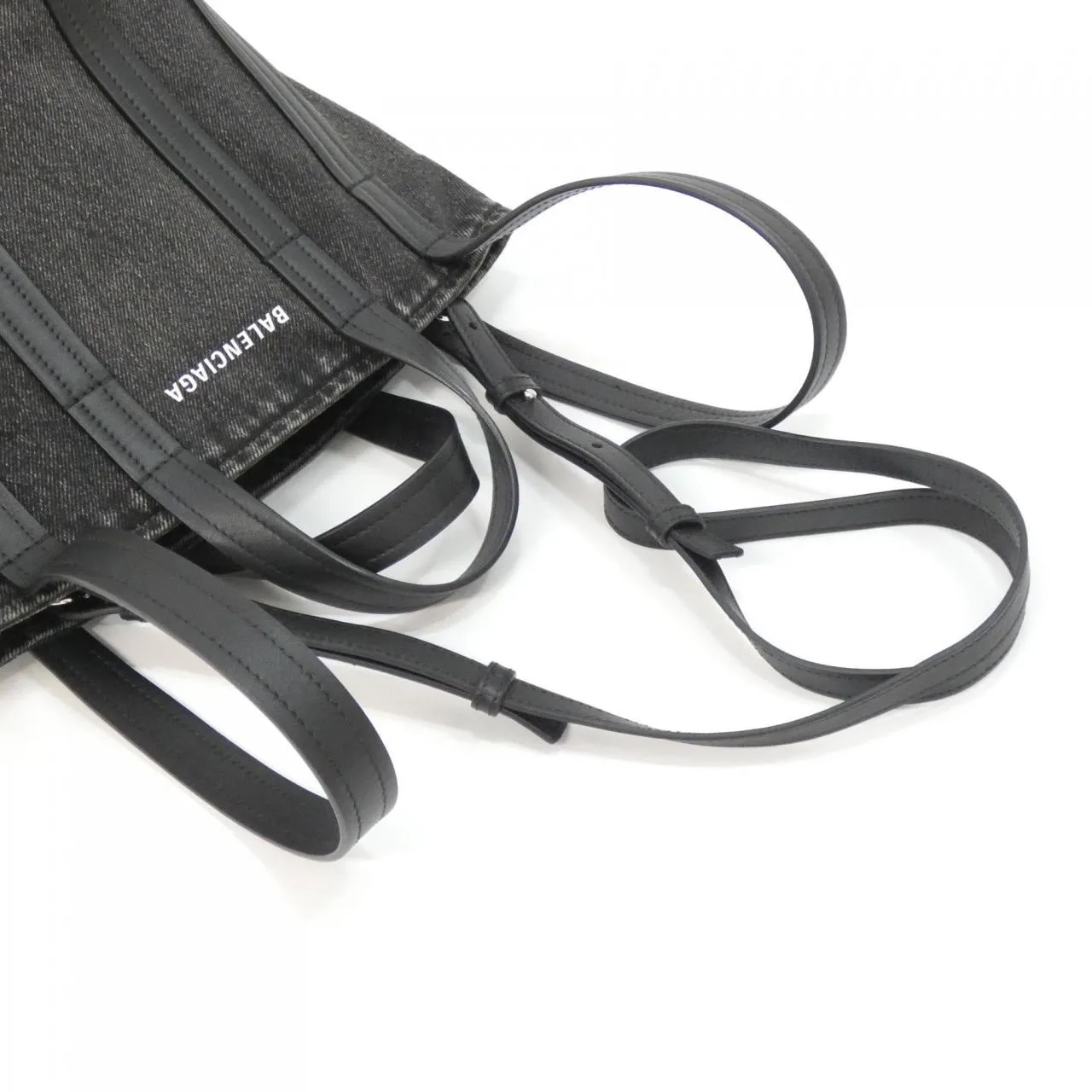 BALENCIAGA Everyday 672793 2AARG Tote Denim 黑色 牛仔布 中古品A - 縮圖 7