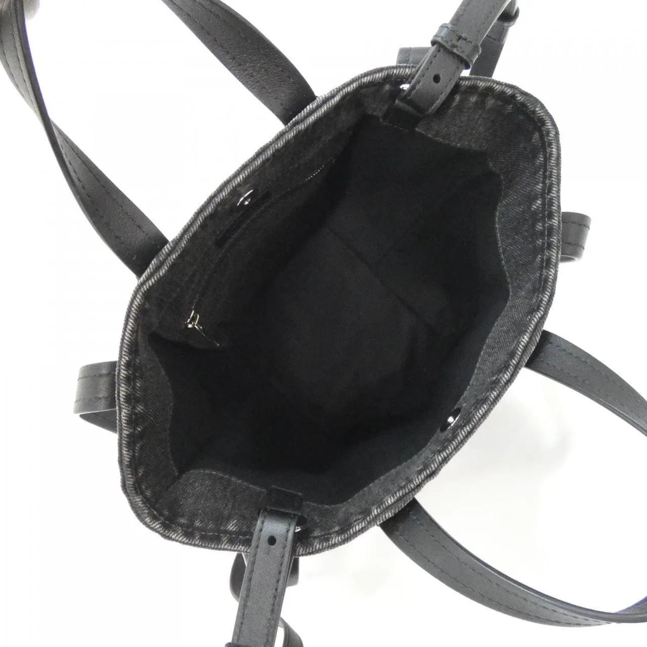 BALENCIAGA Everyday 672793 2AARG Tote Denim 黑色 牛仔布 中古品A - 縮圖 8