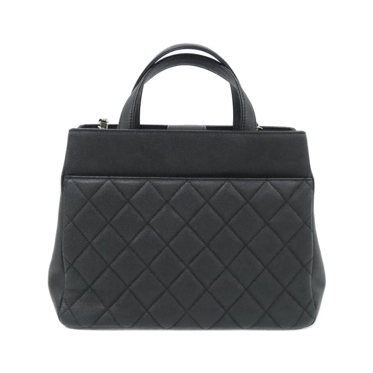 CHANEL 93750 Handbag Grained Calfskin Black Grained Calfskin Rank A - Thumbnail 2