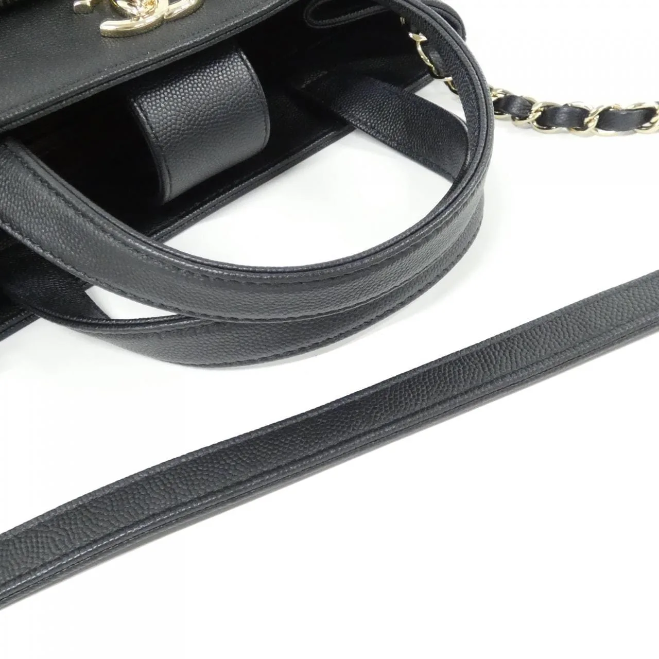 CHANEL 93750 Handbag Grained Calfskin Black Grained Calfskin Rank A - Thumbnail 5