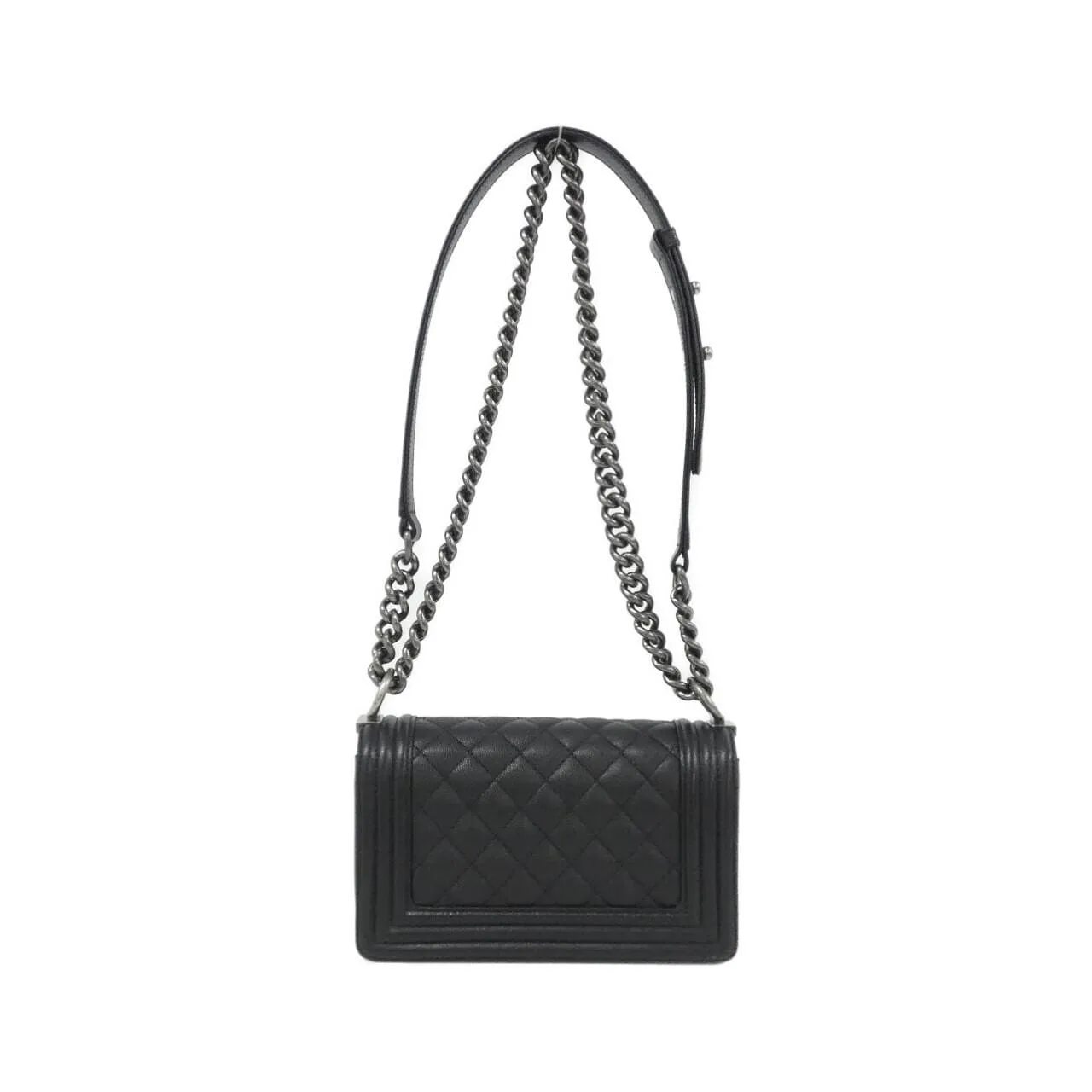 CHANEL Boy Chanel 67085 Shoulder Grained Calfskin 黑色 荔枝紋牛皮 未使用品 - 縮圖 2