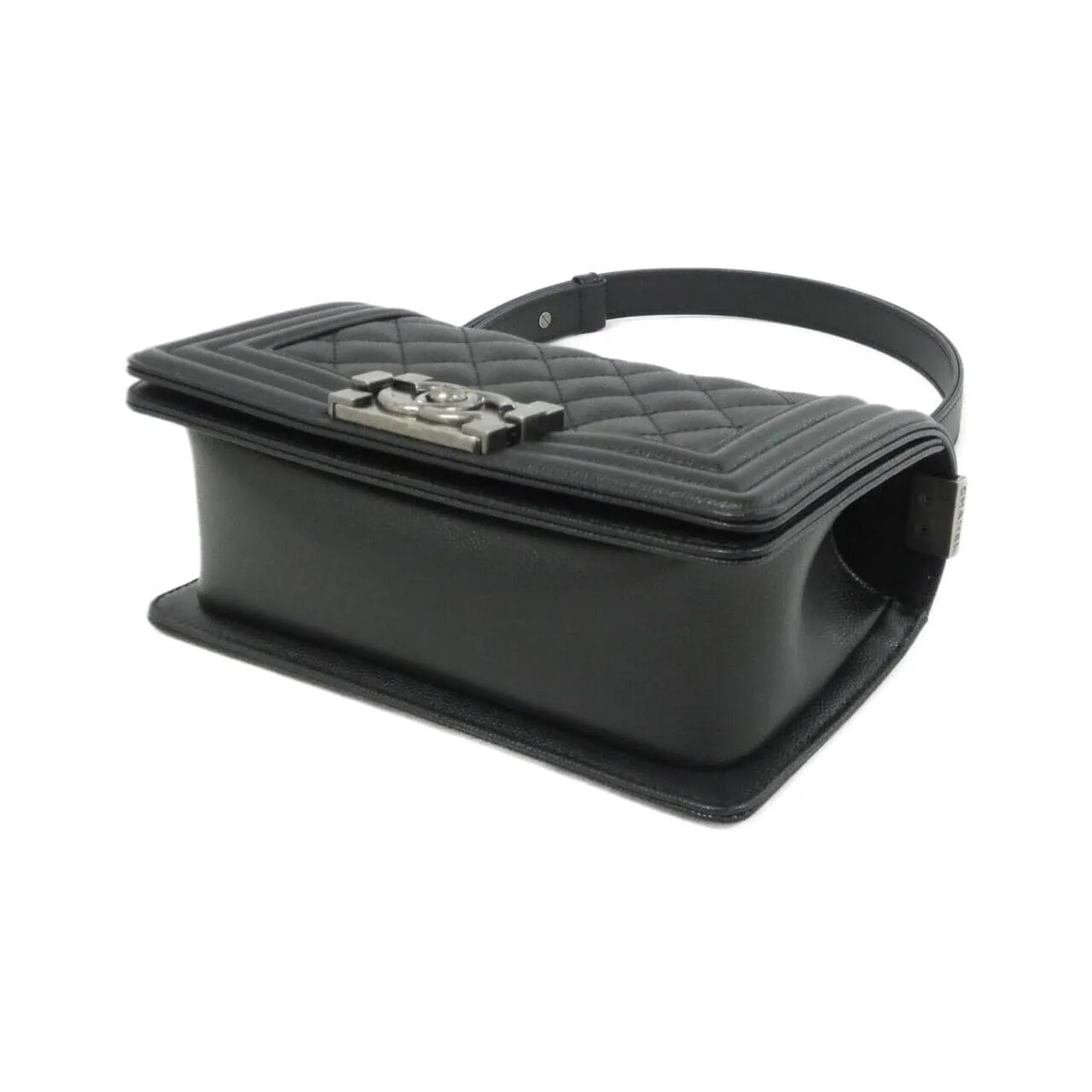 CHANEL Boy Chanel 67085 Shoulder Grained Calfskin 黑色 荔枝紋牛皮 未使用品 - 縮圖 3