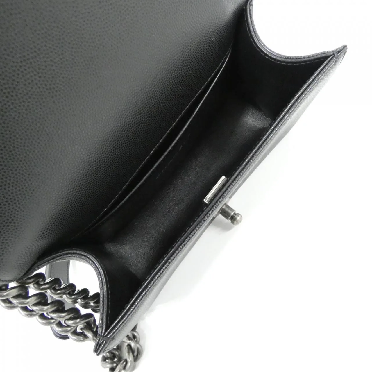 CHANEL Boy Chanel 67085 Shoulder Grained Calfskin 黑色 荔枝紋牛皮 未使用品 - 縮圖 6