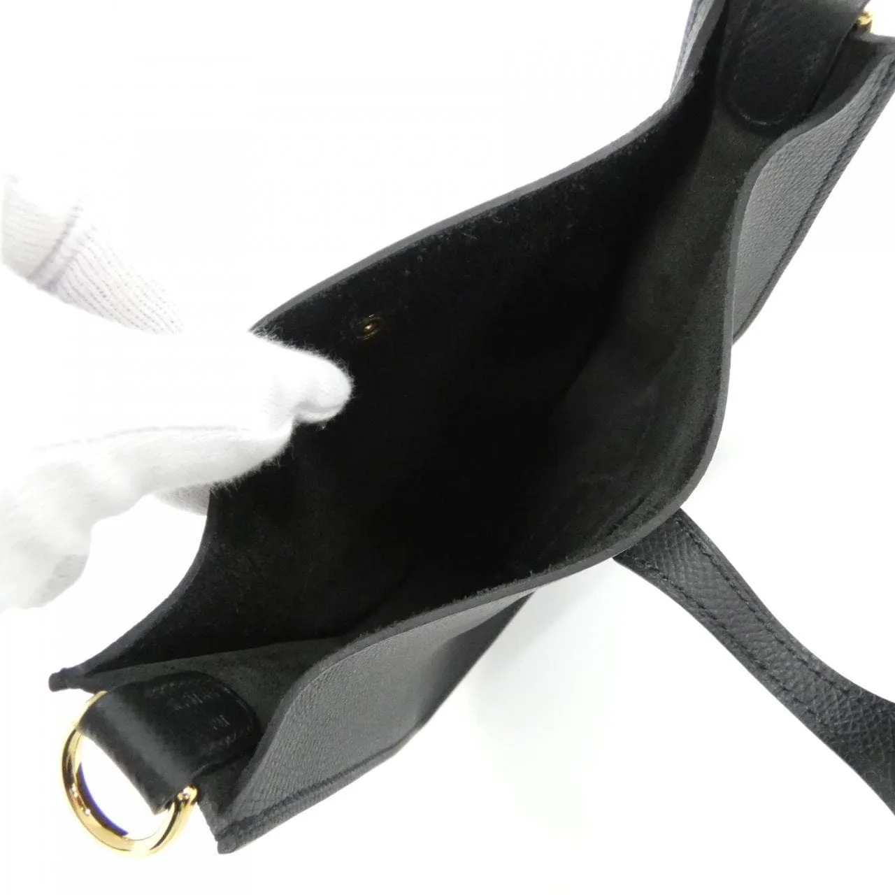 HERMES Evelyne 087080CC Shoulder Epsom 黑色 Epsom 皮 未使用品 - 縮圖 5