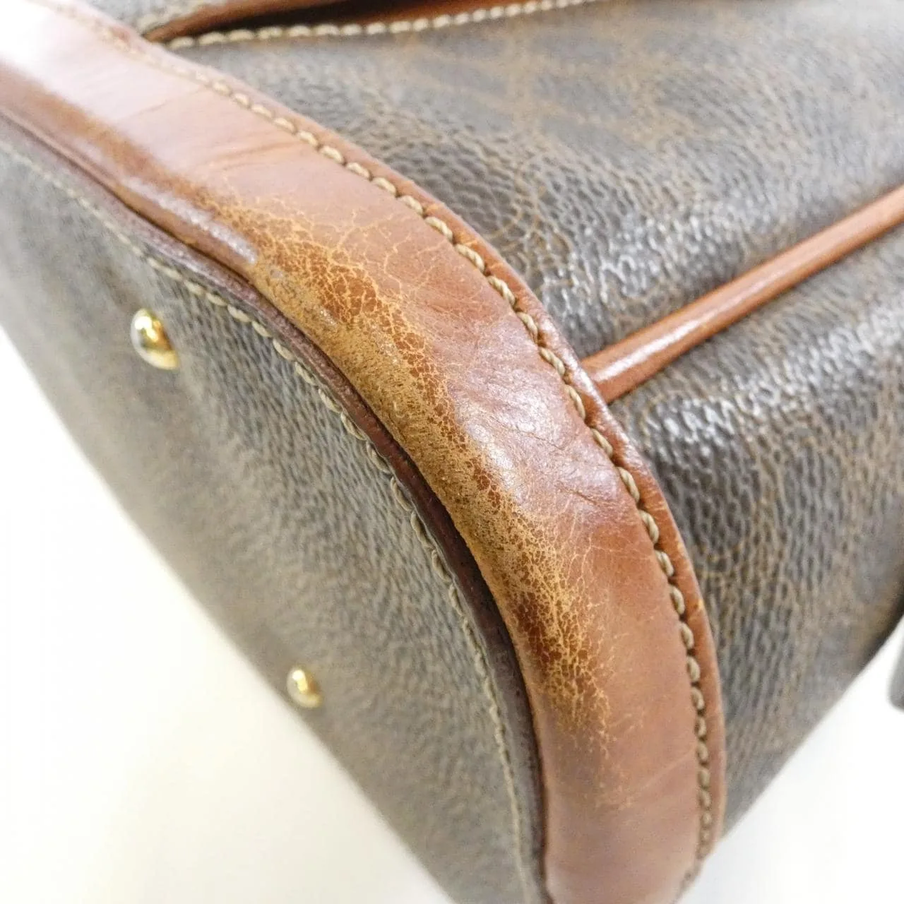 CELINE 手提包 帆布 棕色 帆布 中古品B - 縮圖 3