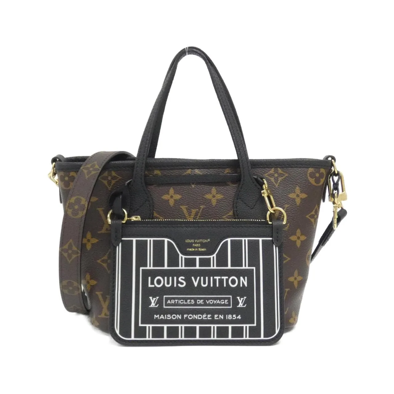 LOUIS VUITTON Neverfull M28347 Tote Monogram Black
