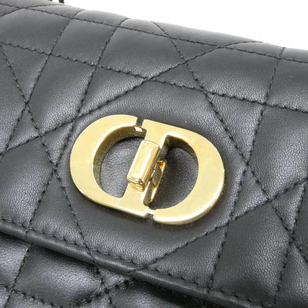 DIOR Caro S5169UDAX Shoulder Lambskin Black Lambskin Rank A - Thumbnail 4