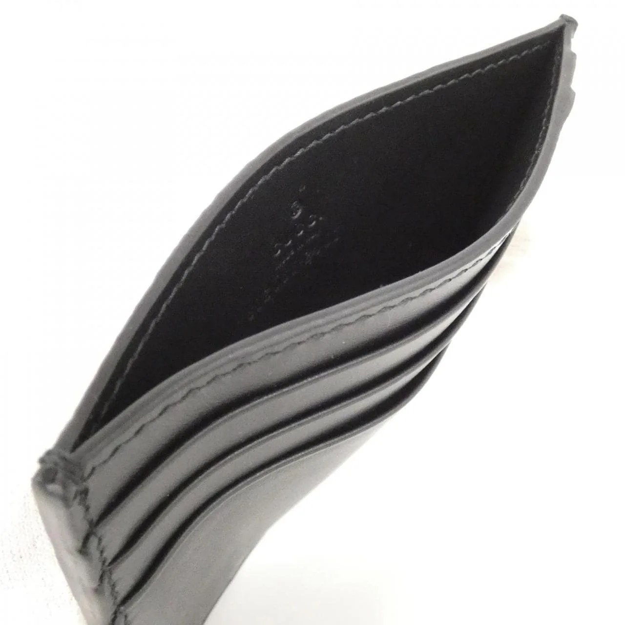 GUCCI 812681 AAECE Card Case Leather 黑色 皮革 中古品A - 縮圖 4