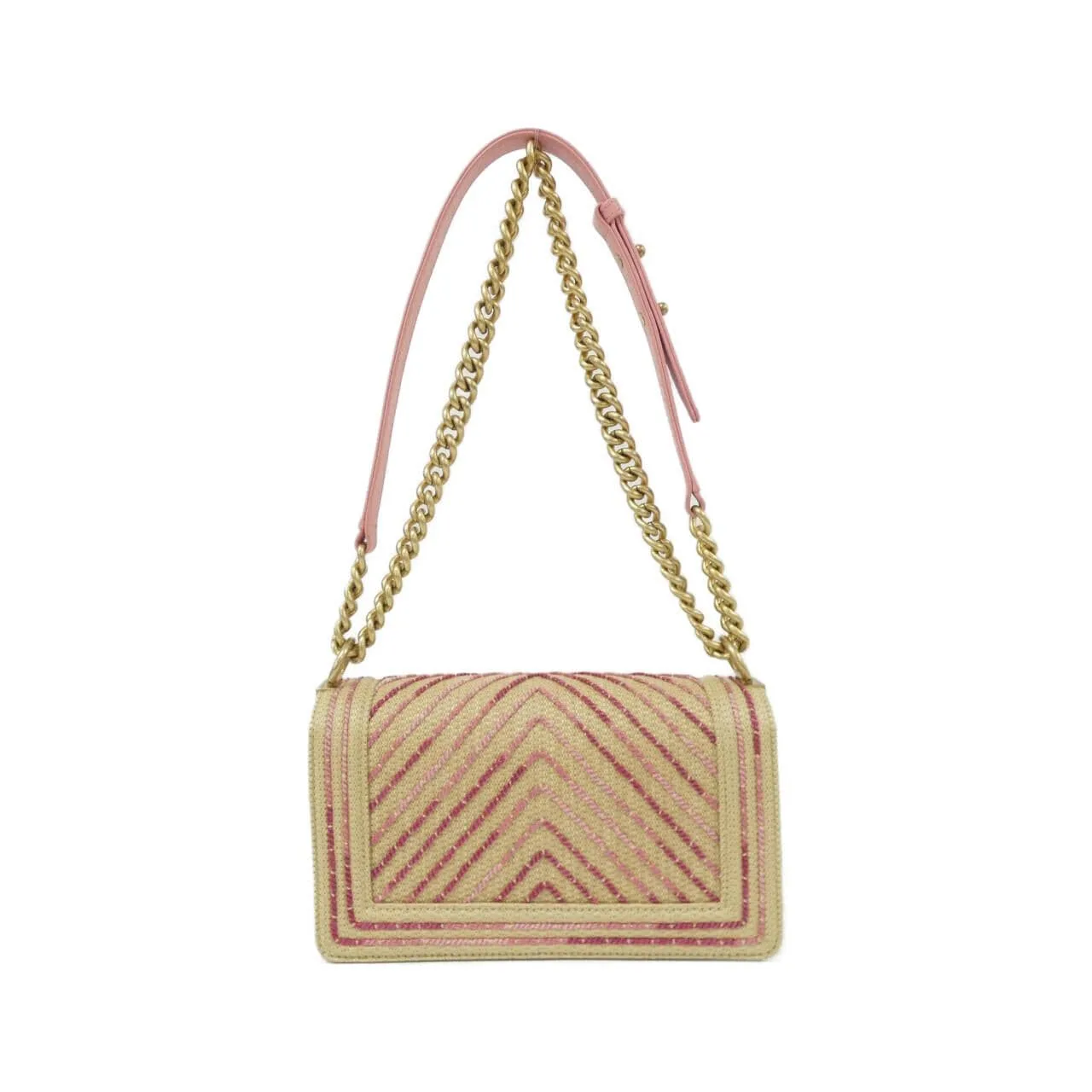 CHANEL Boy Chanel 67086 Shoulder Cotton Beige Cotton Rank A - Thumbnail 2