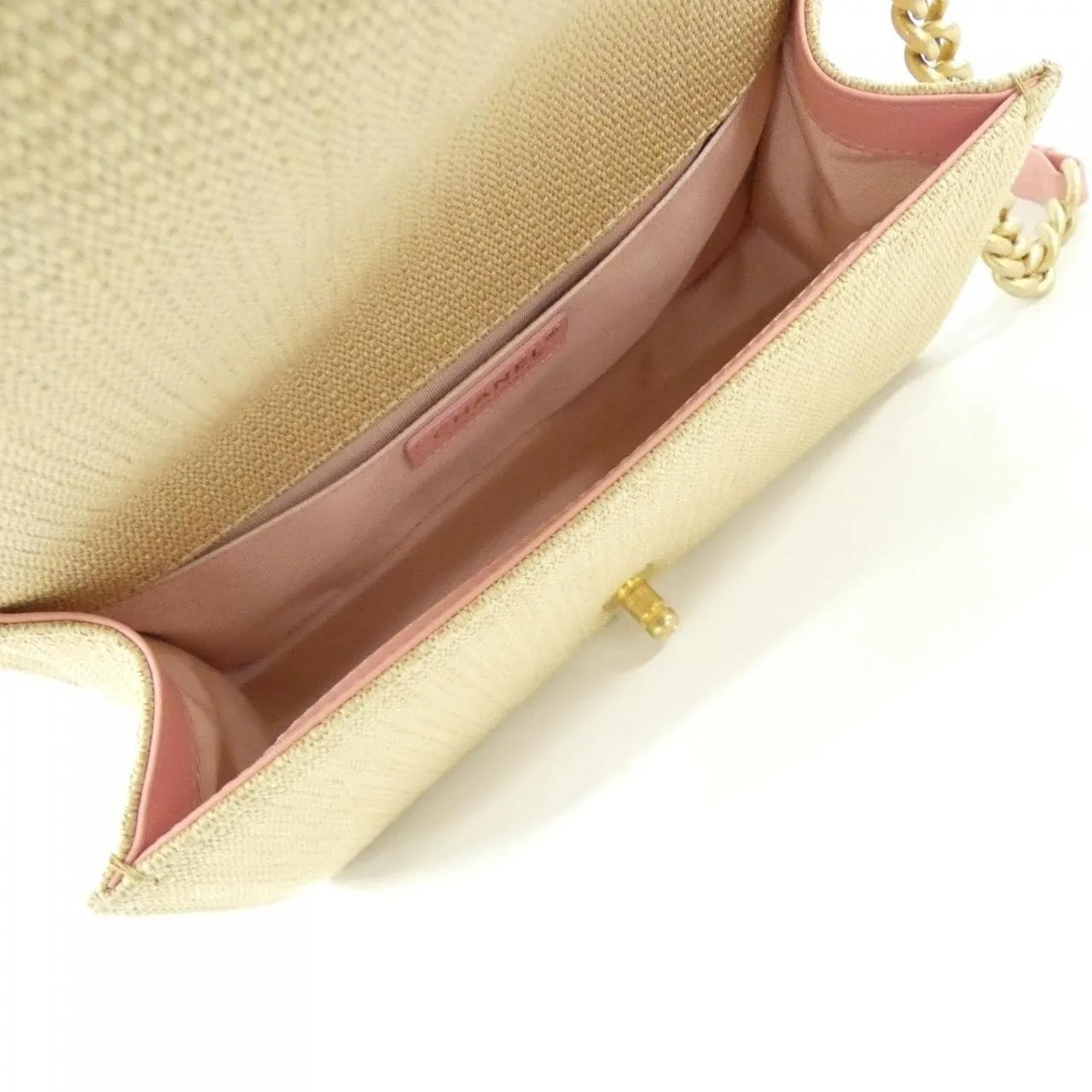 CHANEL Boy Chanel 67086 Shoulder Cotton Beige Cotton Rank A - Thumbnail 7