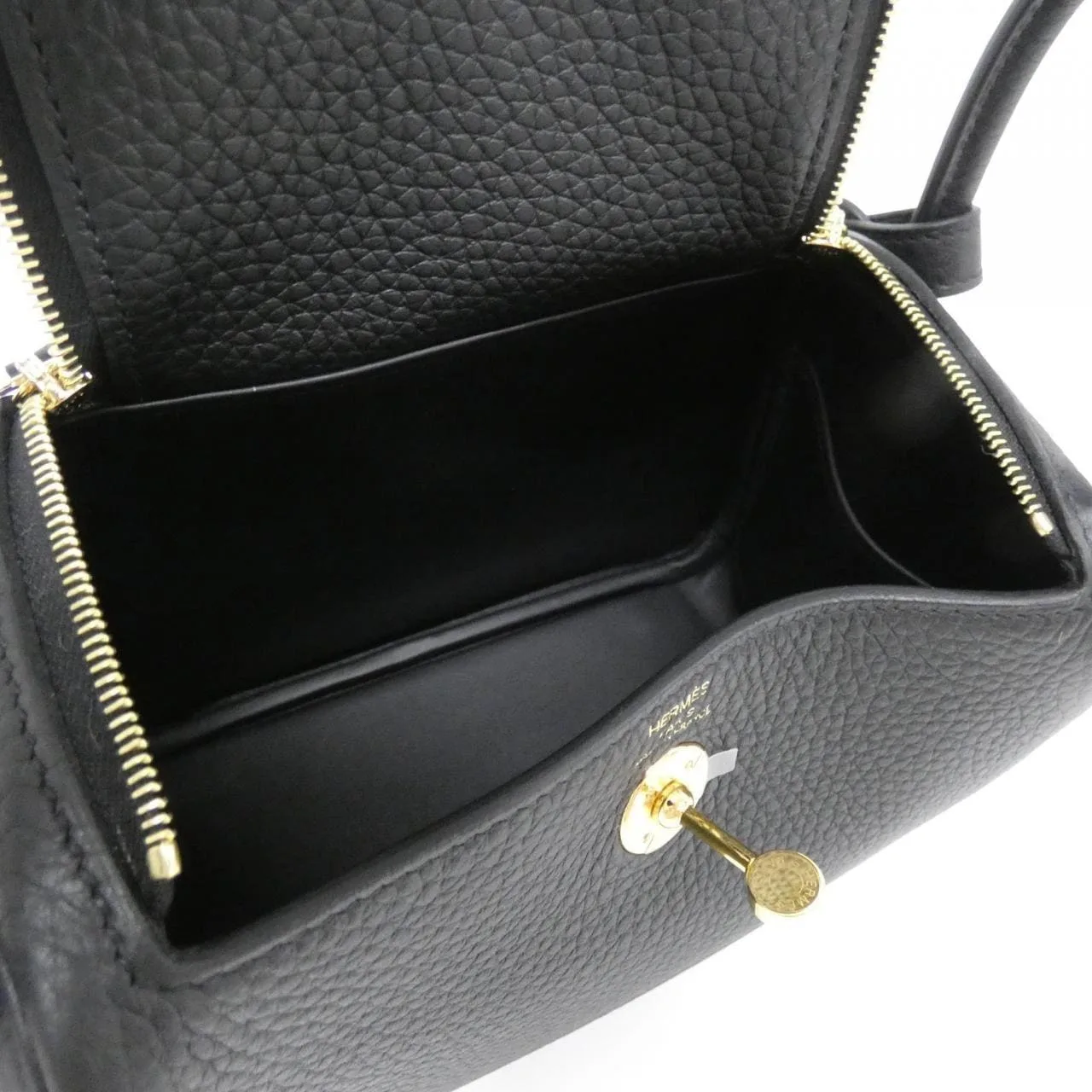 HERMES Lindy 085956CC Shoulder Clemence Black Clemence Leather Unused - Thumbnail 5