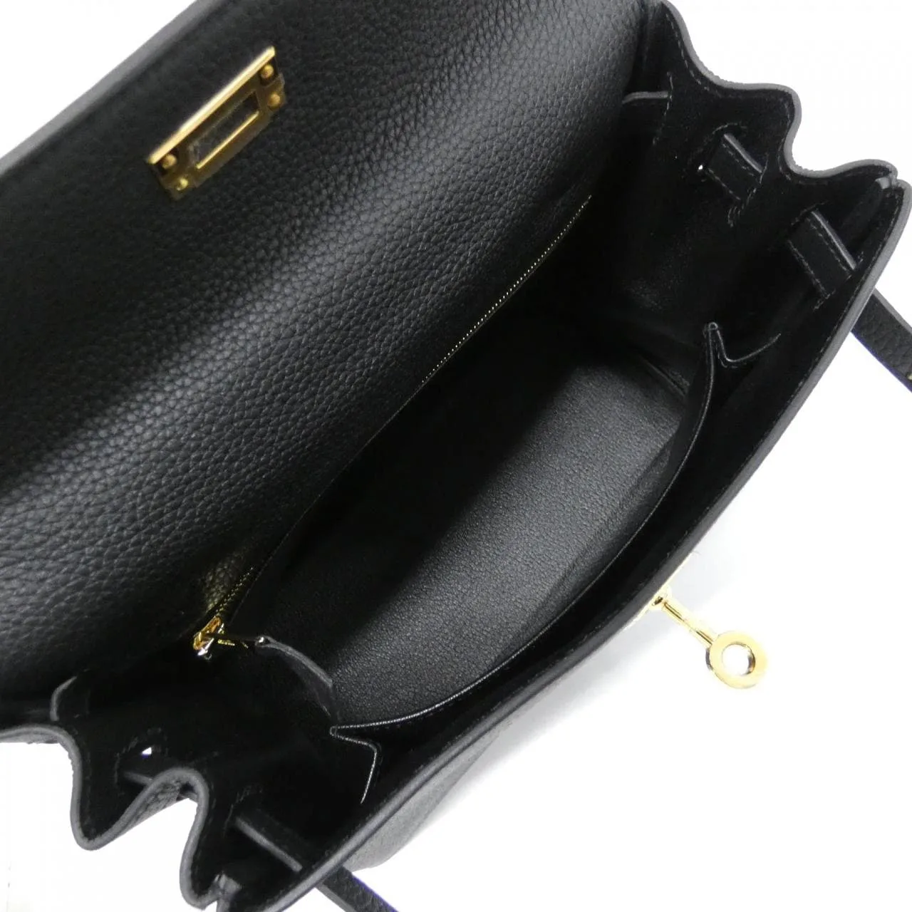 HERMES Kelly 044624CC Handbag Togo Black Togo Leather Unused - Thumbnail 6