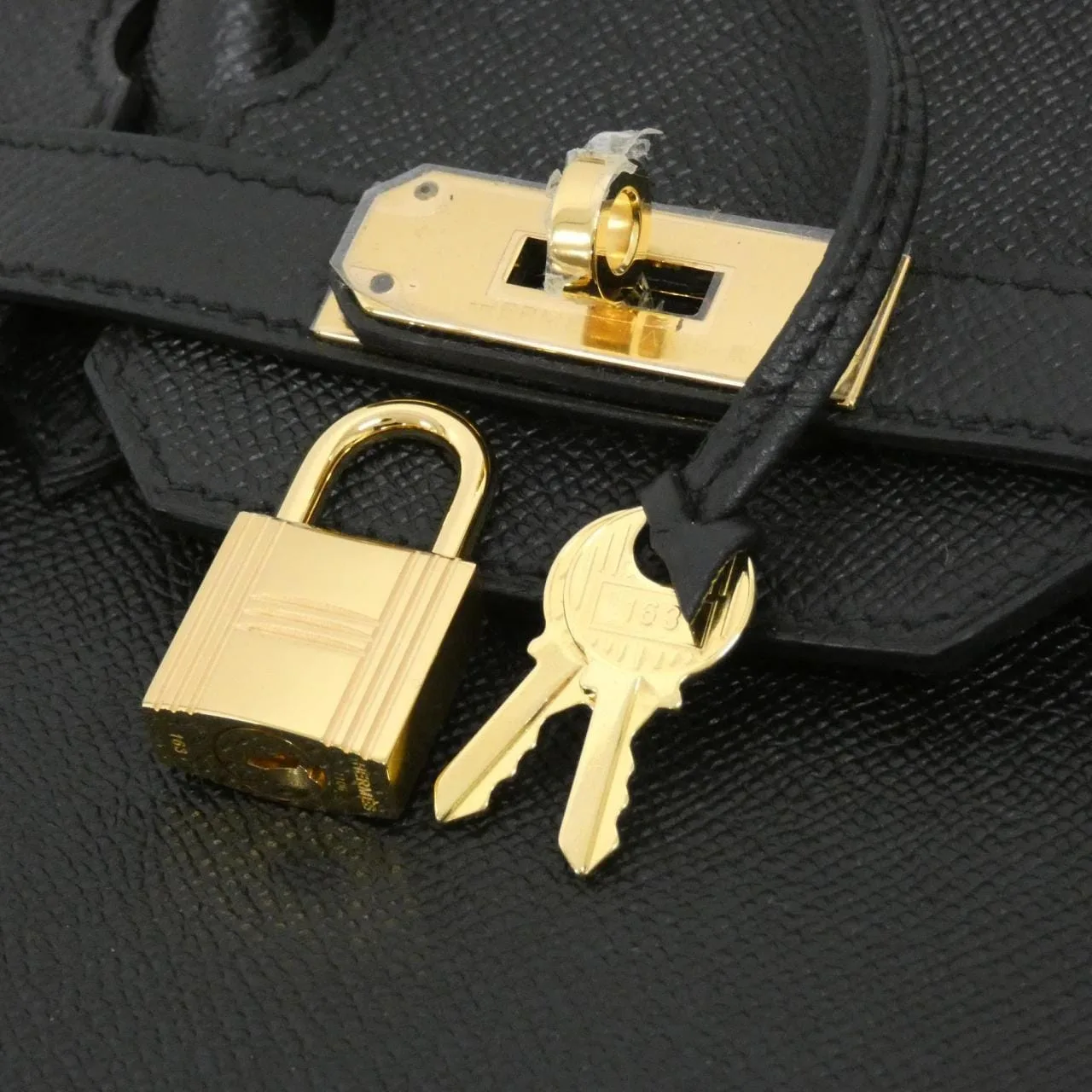 HERMES Birkin 041701CC Handbag Epsom 黑色 Epsom 皮 中古品A - 縮圖 5