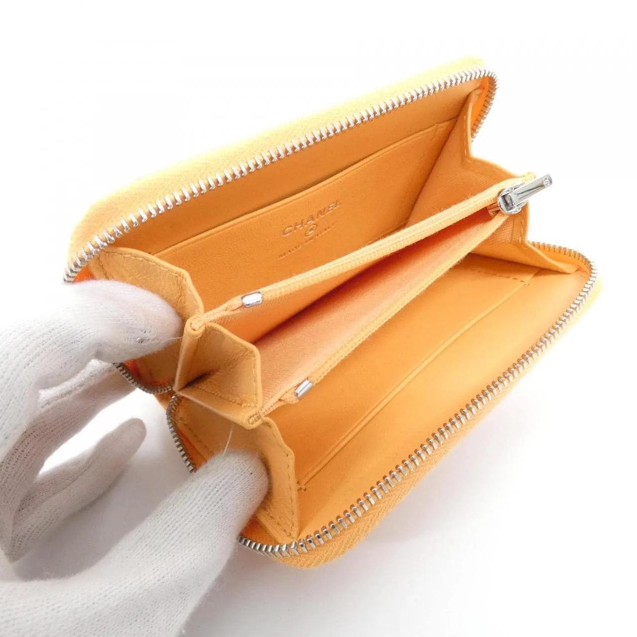 CHANEL Chanel 19 AP3728 Coin Case Lambskin Orange Lambskin Rank A - Thumbnail 9