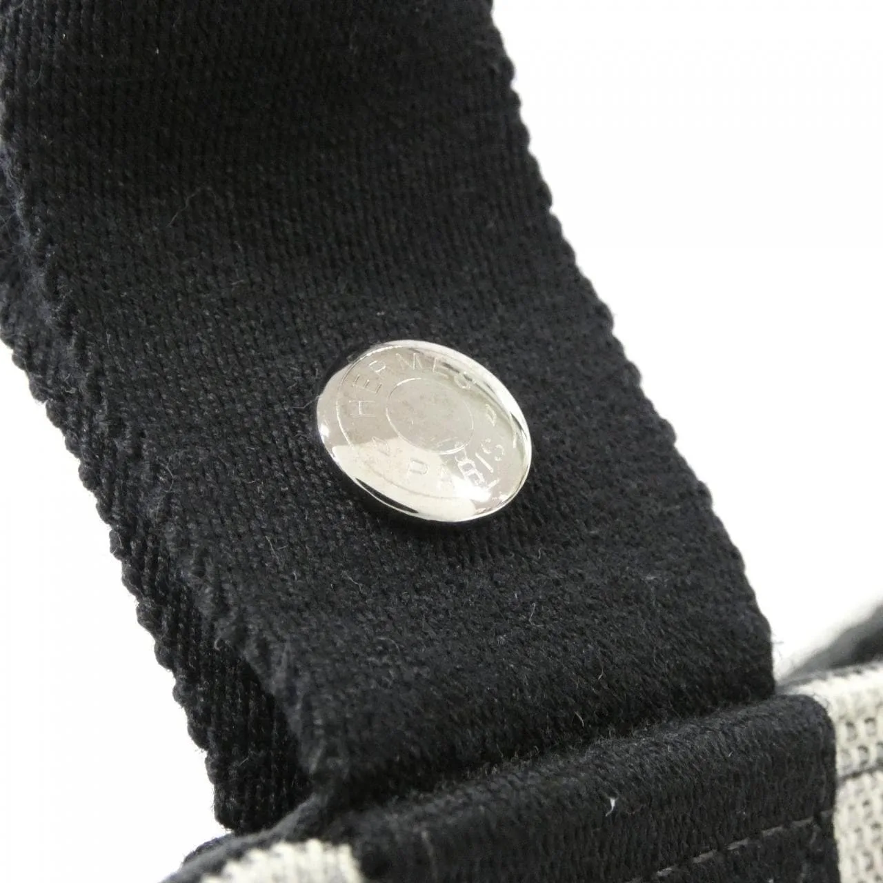 HERMES 102021M Handbag Canvas 黑色 帆布 中古品B - 縮圖 3